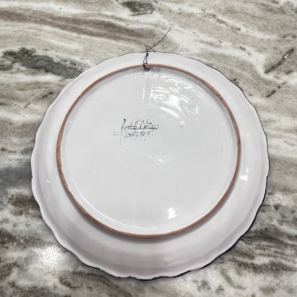 Handpainted Handmade‎ Talavera Art Pottery Wall Plate 10.5" Floral Signed - Picture 3 of 6